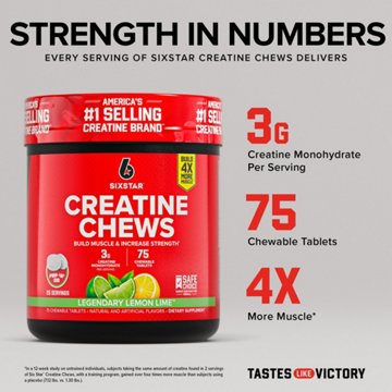 Six Star Lemon Lime Creatine Chews