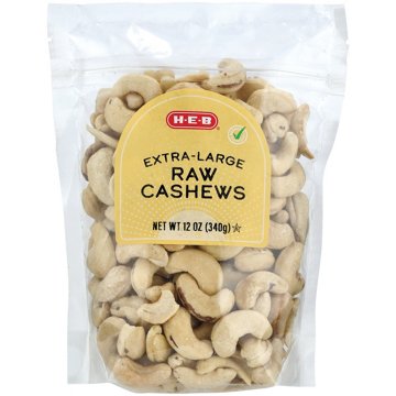 H-E-B Extra Large Raw Cashews, 12 oz