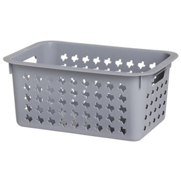 our goods Small Texas Storage Bin - Grey, 12.9" x 8.66" x 5.7"