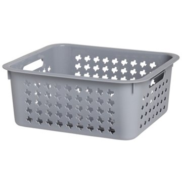 our goods Medium Texas Storage Bin - Grey, 14.37" x 12.8" x 5.7"