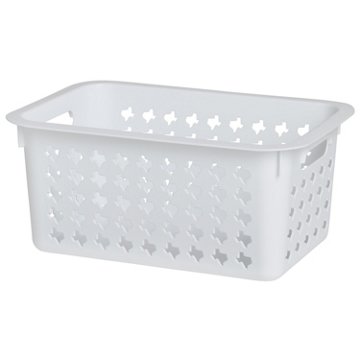 our goods Small White Texas Storage Bin, 12.9" x 8.6" x 5.7"