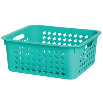 our goods Medium Texas Storage Bin - Teal, 14.37" x 12.8" x 5.7"