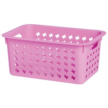 our goods Small Pink Texas Storage Bin, 12.9" x 8.6" x 5.7"