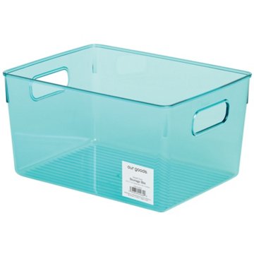 our goods Small Bin Translucent - Teal, 9.5'' x 7'' x 5''