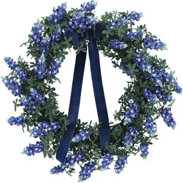 Destination Holiday Faux Bluebonnet Wreath, 18''