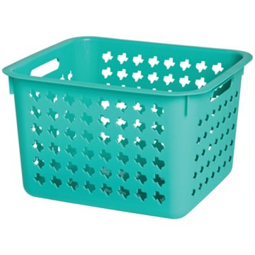 our goods Large Texas Storage Bin - Teal, 14.37" x 12.8" x 8.85"