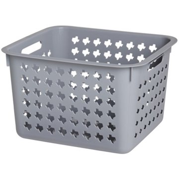 our goods Large Texas Storage Bin - Grey, 14.37" x 12.8" x 8.85"