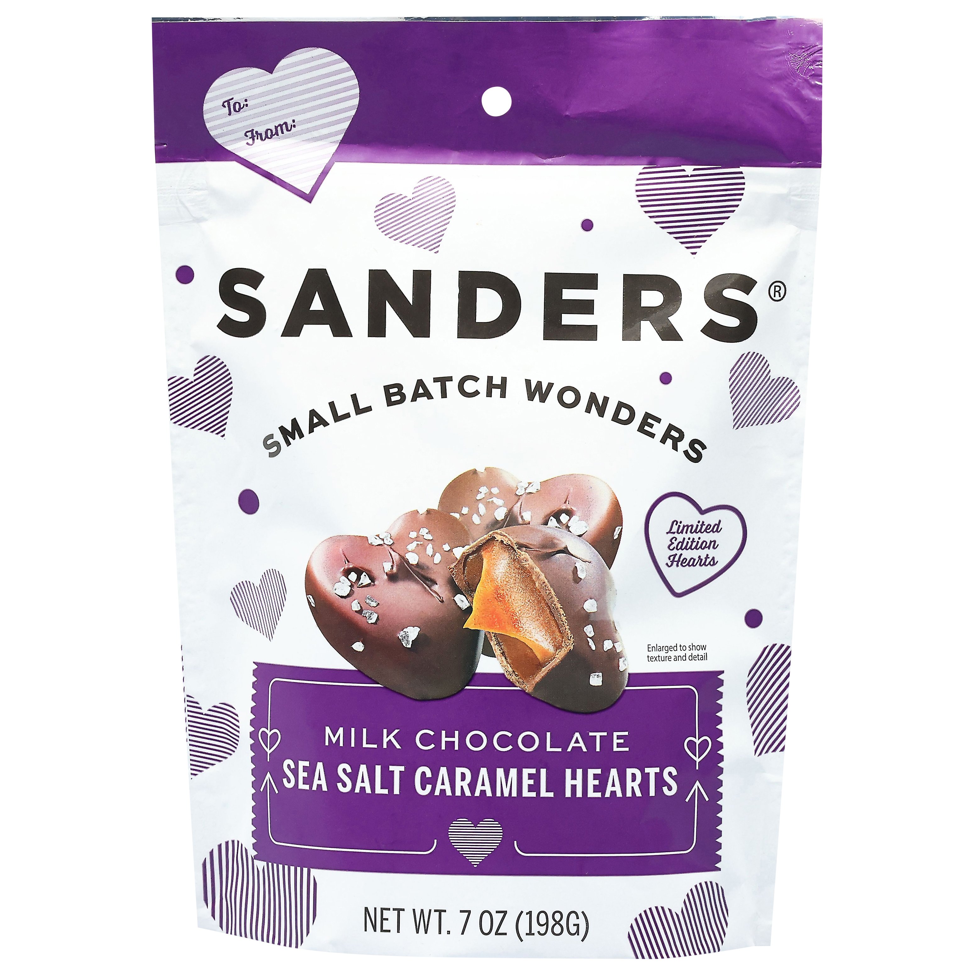 Sanders Milk Chocolate Sea Salt Caramel Hearts Valentine's Candy - Shop ...