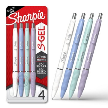 Sharpie S-Gel 0.7mm Medium Point Pen- Black Ink, 4 ct