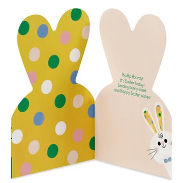 American Greetings Easter Bunny Card (Hip Hip Hooray), 6.75" x 4.625"
