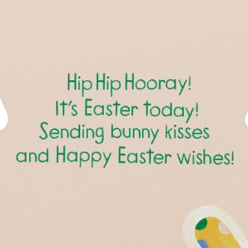 American Greetings Easter Bunny Card (Hip Hip Hooray), 6.75" x 4.625"
