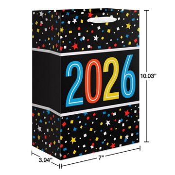 American Greetings Medium Graduation Gift Bag - 2026 Confetti, 3.94" x 10.03" x 7"