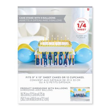 American Greetings Happy Birthday Pop-Up Cake Stand Kit, 19.75" x 27.5" x 4.75"