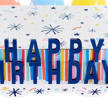 American Greetings Happy Birthday Pop-up Cake Stand with Balloons Kit, 25" x 32.5" x 6.25"