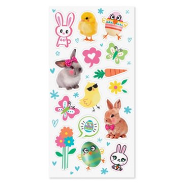 American Greetings Easter Mini Sticker Roll, Cute Animals (1 Roll, 165 Stickers), 2" x 44"