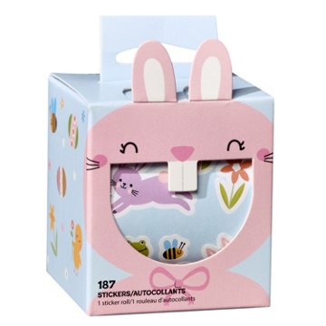 American Greetings Easter Mini Sticker Roll, Easter & Spring Characters (1 Roll, 187 Stickers), 2" x 44"