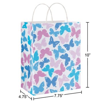 American Greetings Colorful Butterflies Medium Easter Gift Bag, 4.75" x 10" x 7.75"