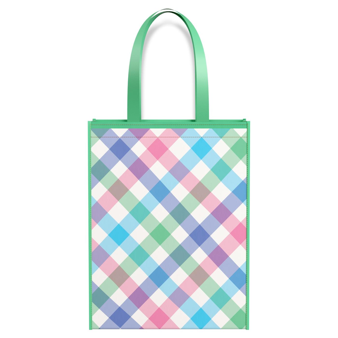 American Greetings Plaid Design Easter Themed Reusable Tote Bag; image 4 of 5