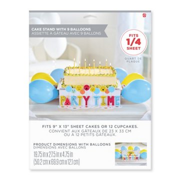 American Greetings Smiley Party Time Design Birthday Pop-Up Cake Stand Kit, 19.75" x 27.5" x 4.75"