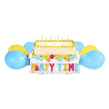 American Greetings Smiley Party Time Design Birthday Pop-Up Cake Stand Kit, 19.75" x 27.5" x 4.75"