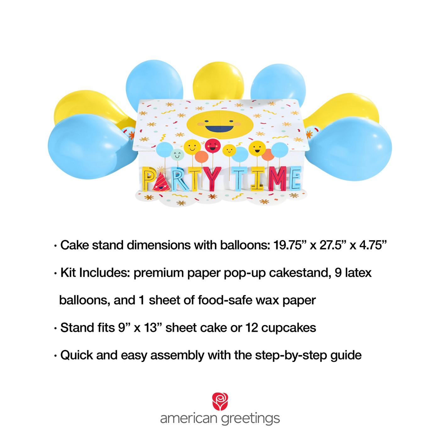 American Greetings Smiley Party Time Design Birthday Pop-Up Cake Stand Kit; image 6 of 6