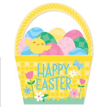 American Greetings Decorative Chick & Colorful Eggs Easter Basket Gift Bag, 7.5 in. x 5.75 in. 13 in.