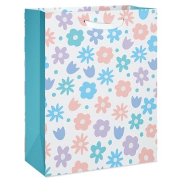 American Greetings Pastel Floral Large Easter Gift Bag, 5" x 12.75" x 10"