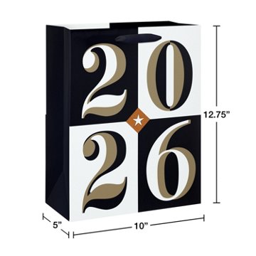 American Greetings Large Graduation Gift Bag - 2026 Block, 5.75" x 12.75" x 10"