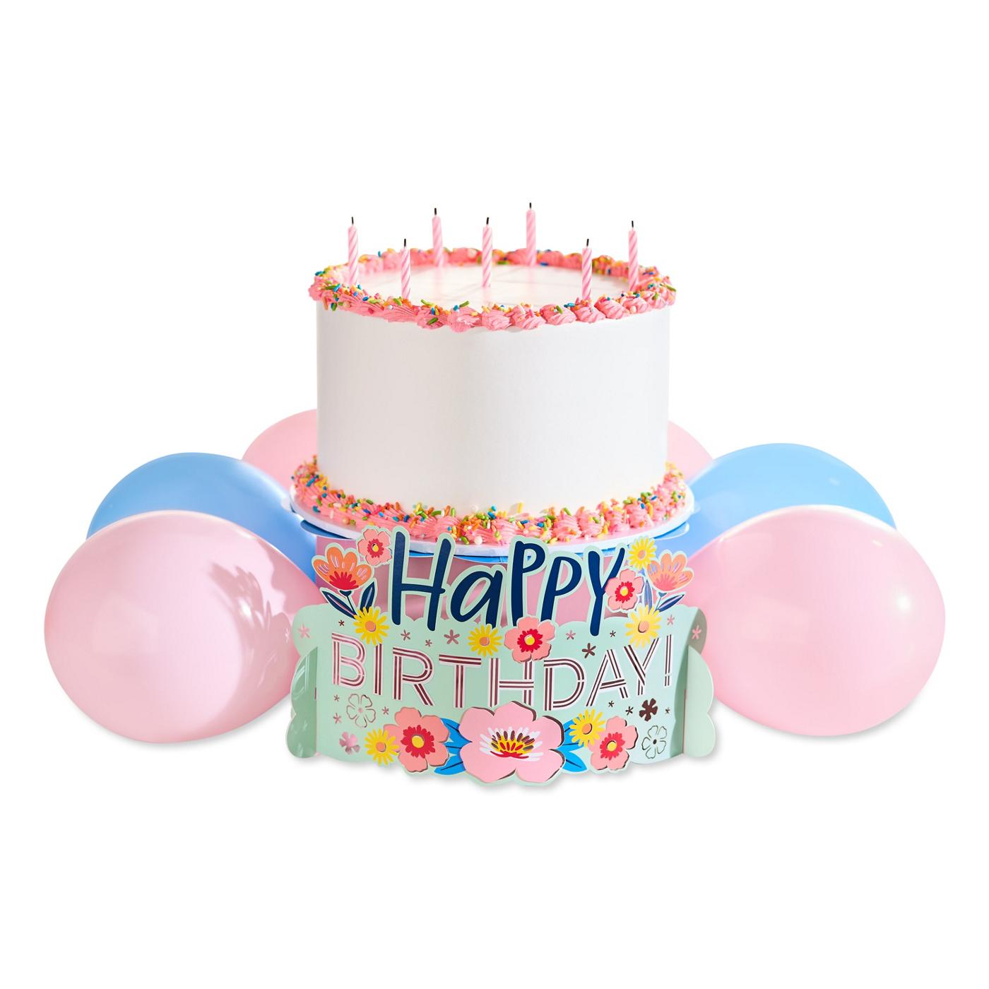 American Greetings Floral Birthday Pop-up Cake Stand Kit with Balloons; image 6 of 6