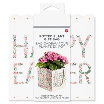 American Greetings Happy Easter Flower Poted Plant Gift Bag, 7" x 7" x 7"