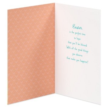 American Greetings Easter Card - Cute Bunny & Colorful Eggs , 6.75" x 4.625"