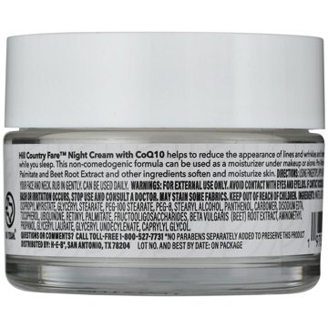 Hill Country Fare Night Face Cream with CoQ10 - All Skin Types, Fragrance Free