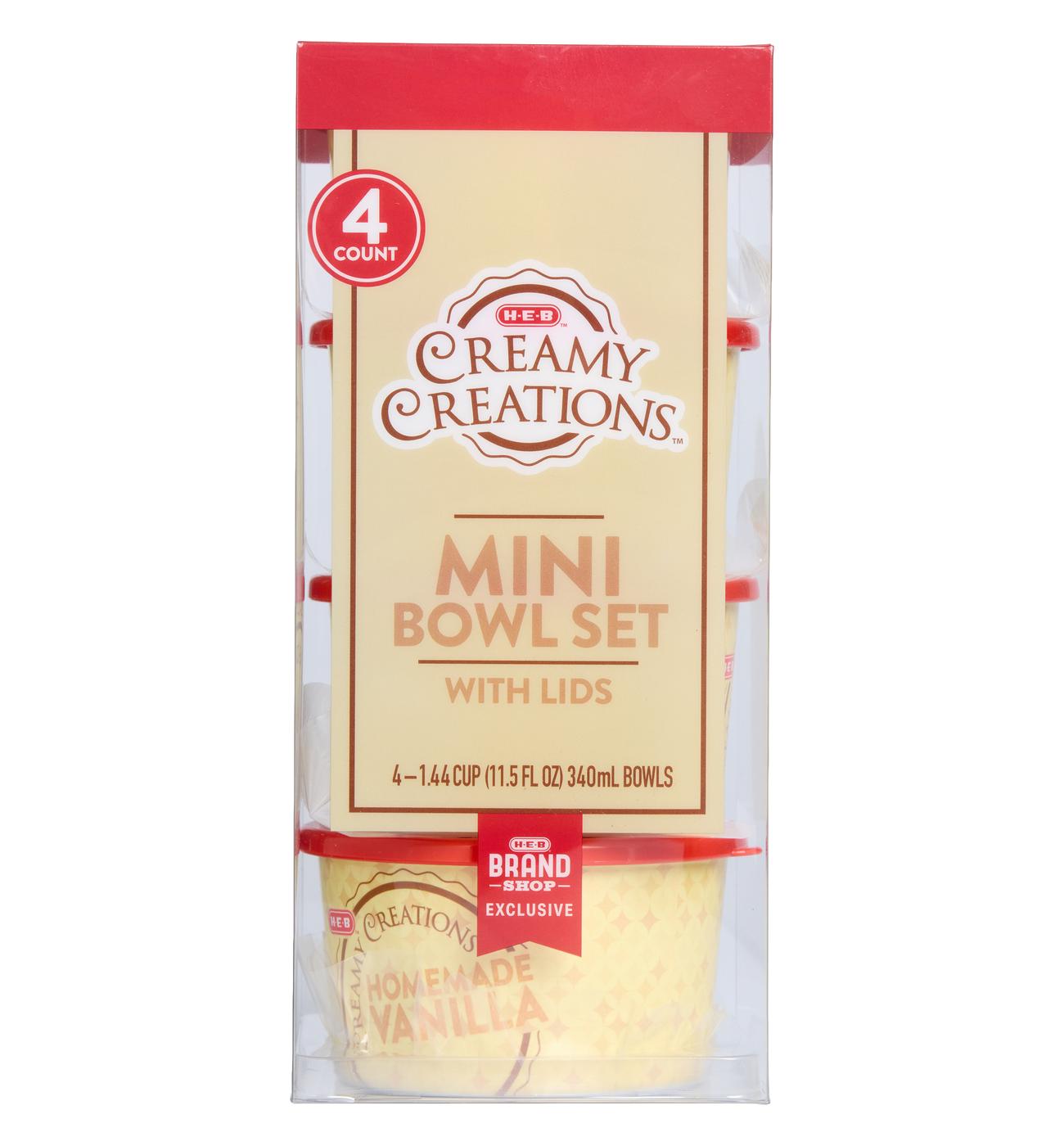 H-E-B Brand Shop Creamy Creations Mini Bowl Set with Lids; image 4 of 4