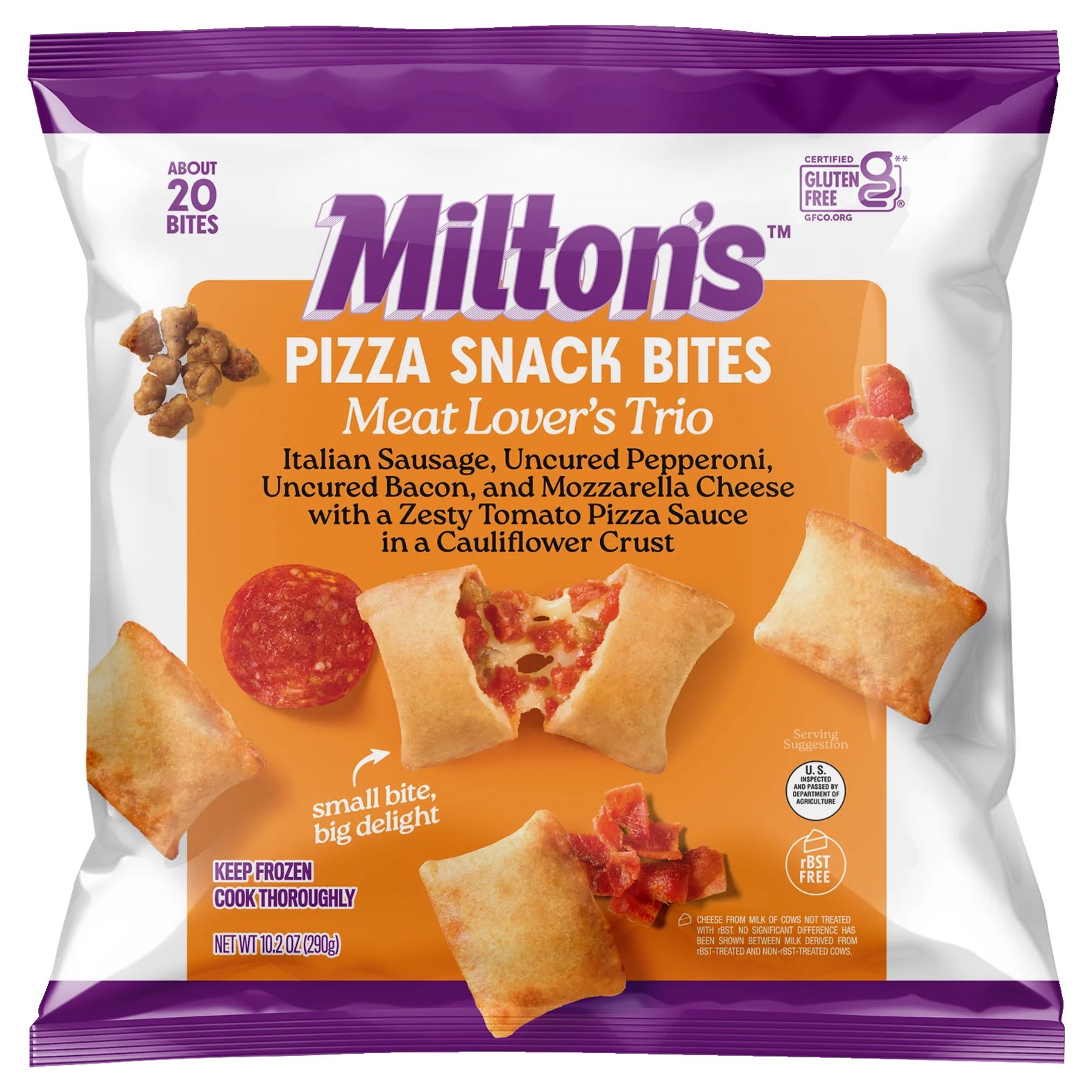 Milton's Meat Lovers Trio Pizza Snack Bites, 10.2 oz | Central