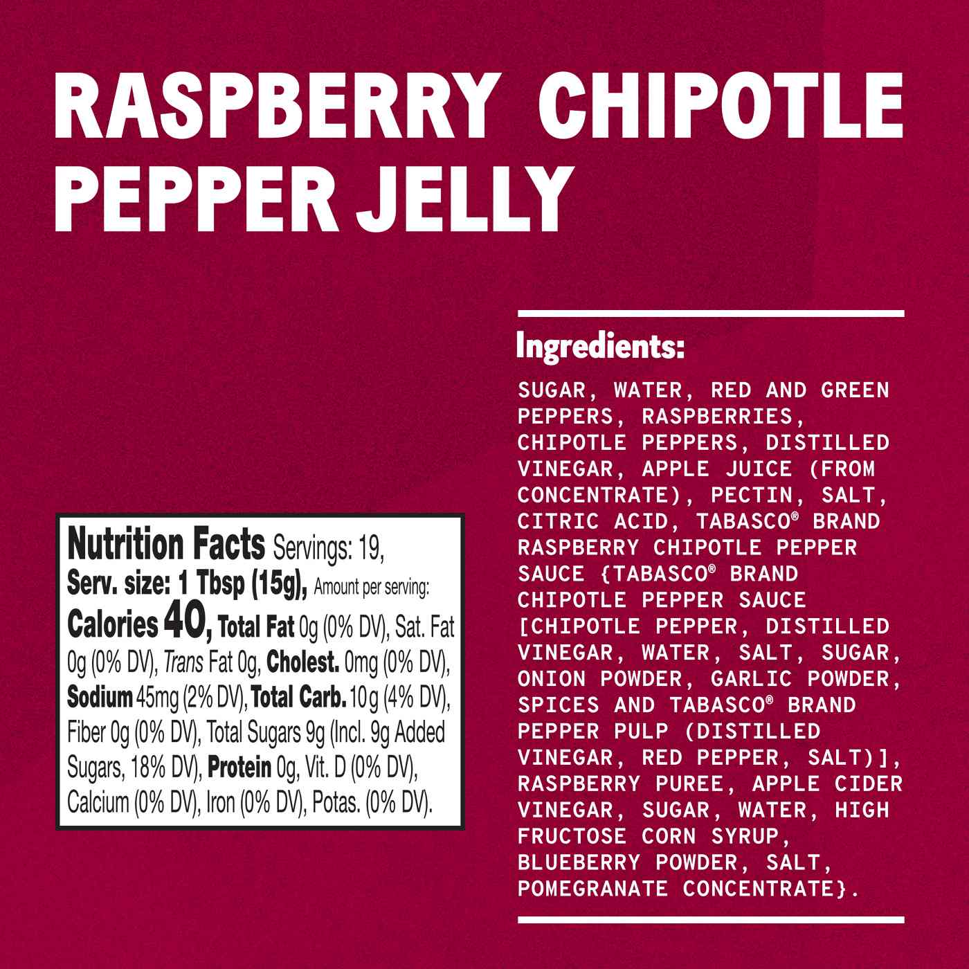 Tabasco Raspberry Chipotle Pepper Jelly; image 6 of 6
