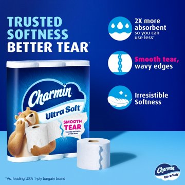 Charmin Ultra Soft Smooth Tear Toilet Paper 2-ply Bath Tissue