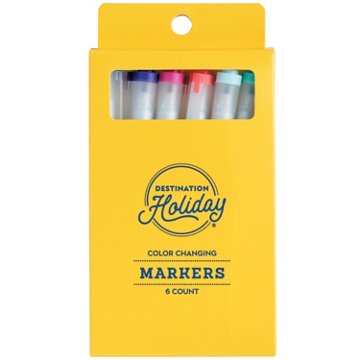 Destination Holiday Color Changing Markers, 6 ct