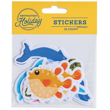 Destination Holiday Sea Life Stickers, 25 ct