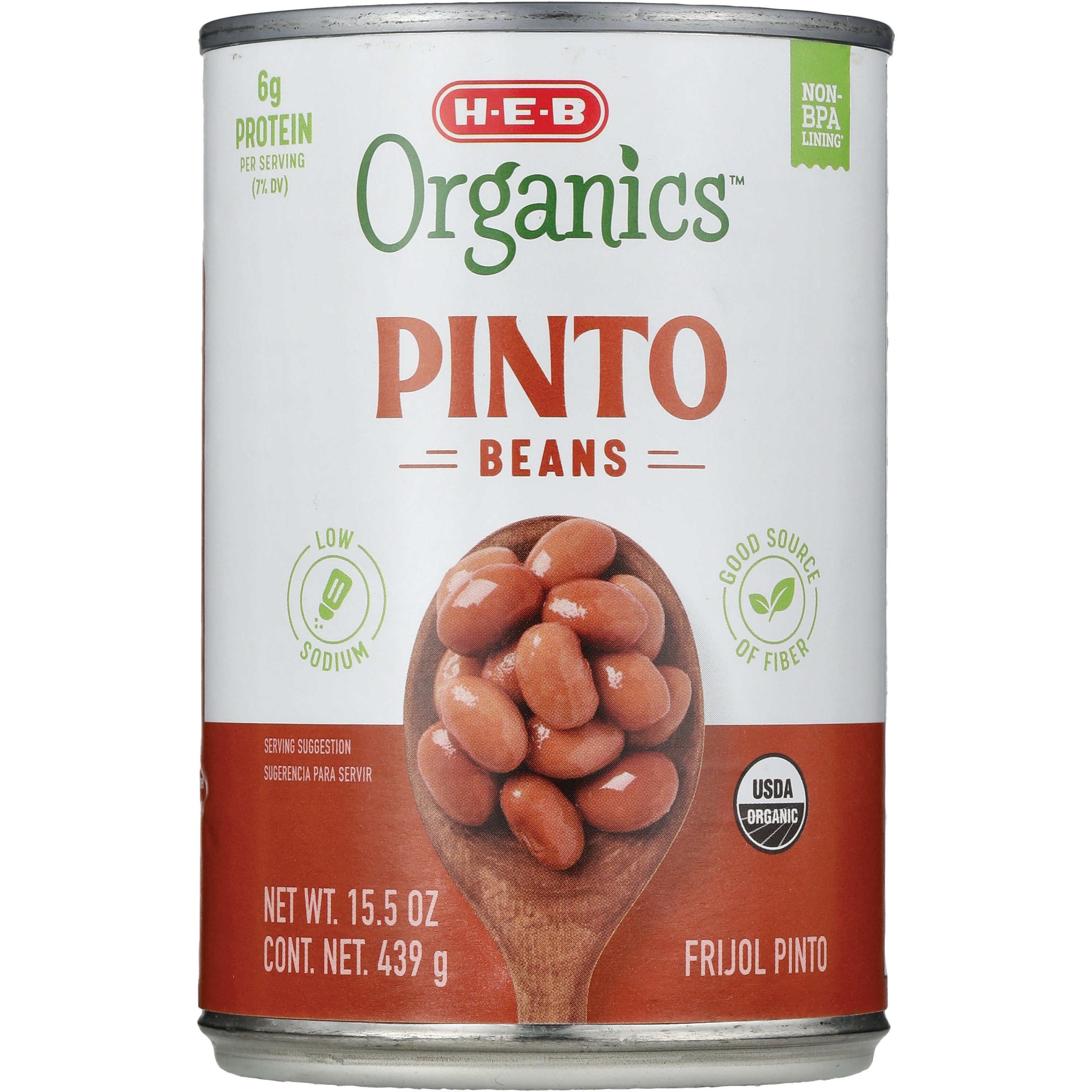 H-E-B Organics Low Sodium Pinto Beans - Shop Beans & legumes at H-E-B