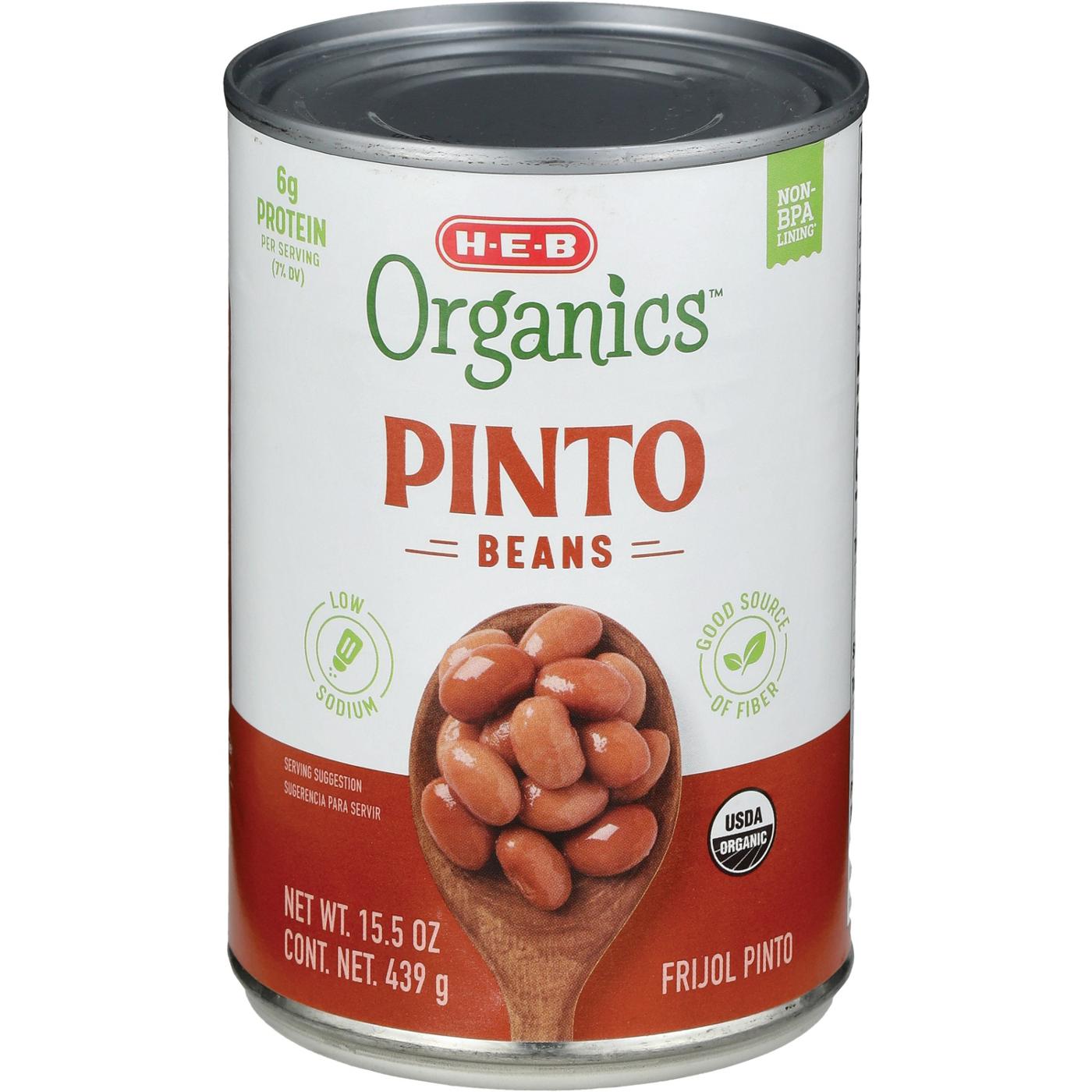H-E-B Organics Low Sodium Pinto Beans; image 2 of 4