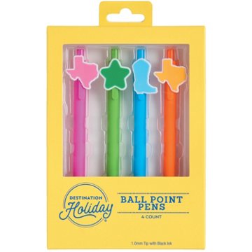 Destination Holiday Texas 1.0mm Ballpoint Pens - Black Ink, 4 ct