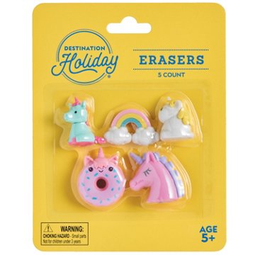 Destination Holiday Unicorn Eraser Set