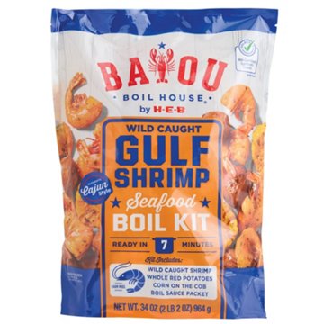 Bayou Boil House by H-E-B Wild Caught Gulf Shrimp Seafood Boil Kit, 34 oz