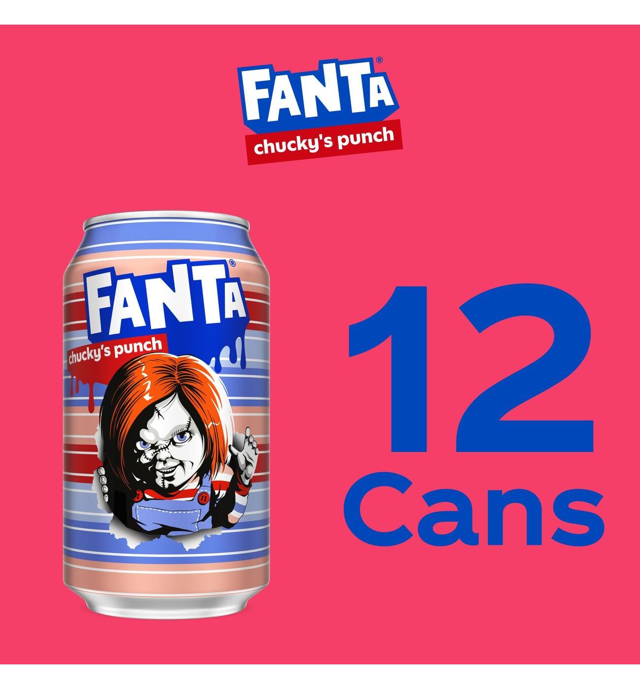 Fanta Fruit Punch Soda 12 pk Cans Chucky's Punch Halloween Edition; image 6 of 10