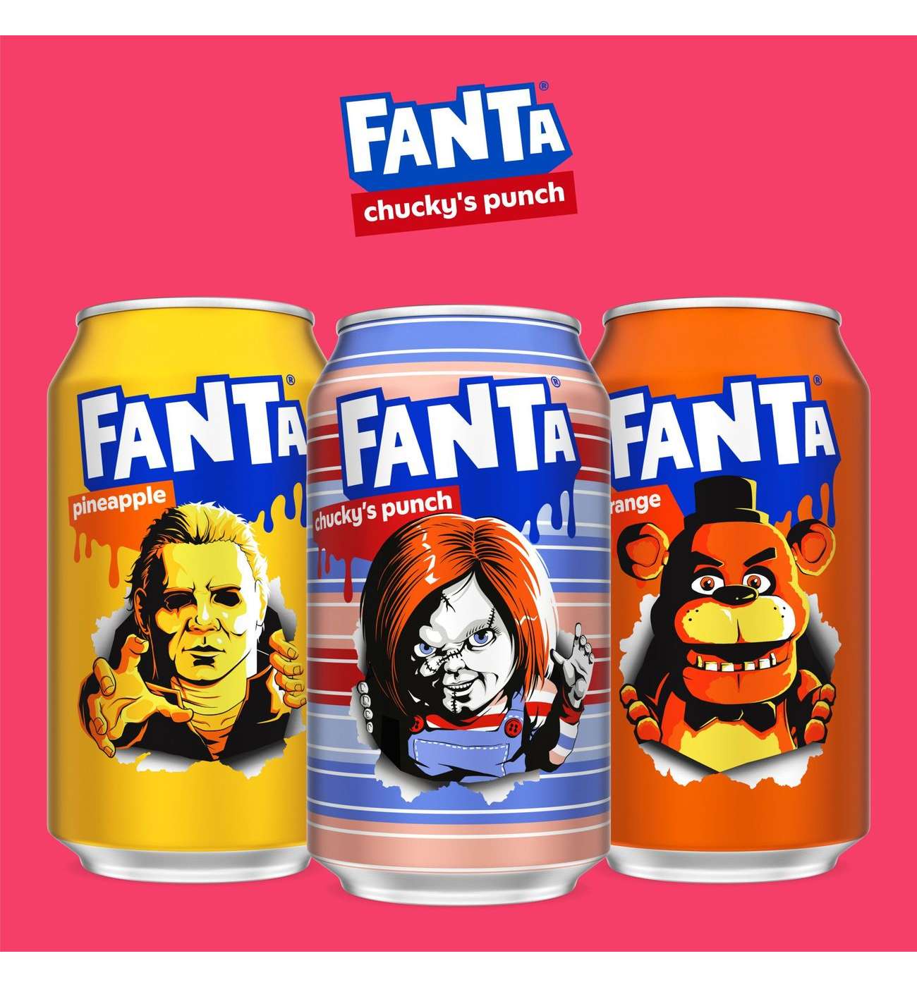Fanta Fruit Punch Soda 12 pk Cans Chucky's Punch Halloween Edition; image 8 of 10