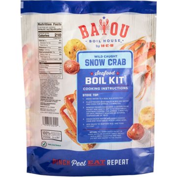 Bayou Boil House by H-E-B Frozen Wild Caught Snow Crab Seafood Boil Kit, 34 oz