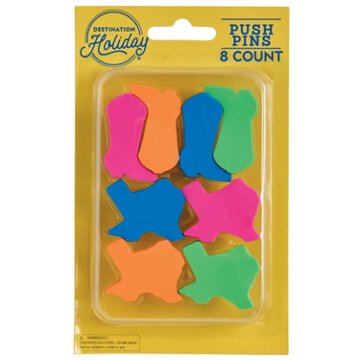 Destination Holiday Texas & Boot Push Pins, 8 ct