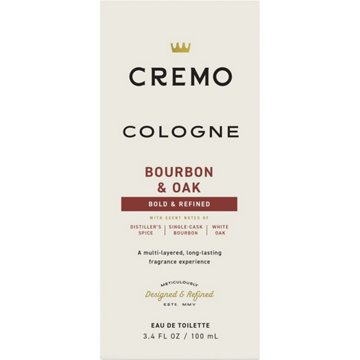 Cremo Men's Spray Cologne - Bourbon & Oak, 3.4 oz