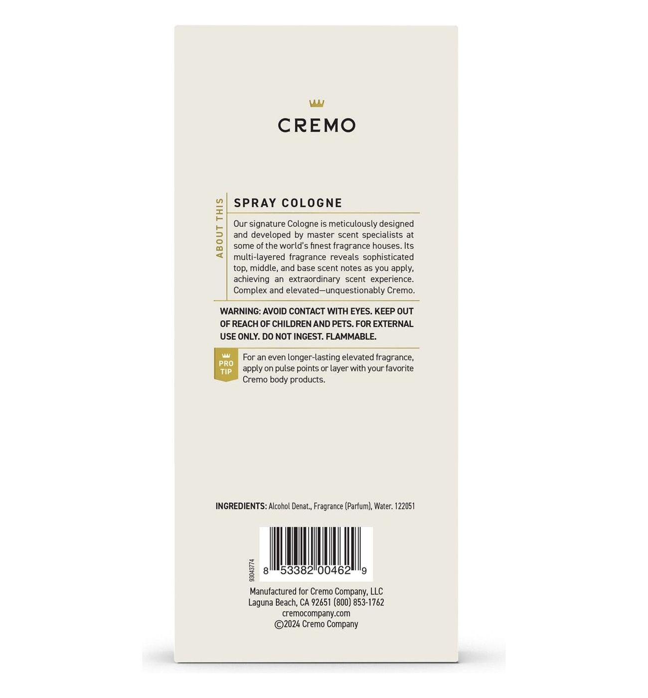Cremo Men's Spray Cologne - Bourbon & Oak; image 2 of 9