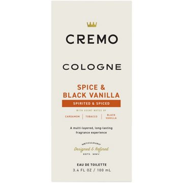 Cremo Men's Spray Cologne - Spice & Black Vanilla, 3.4 oz